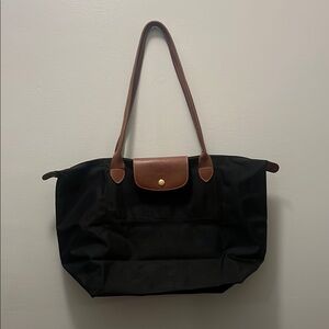 Classic Black and Brown Longchamp Tote Bag